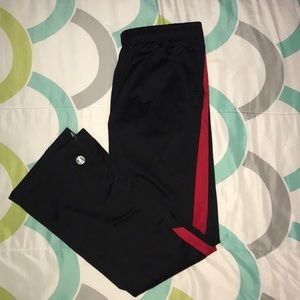 black and red striped sweatpants